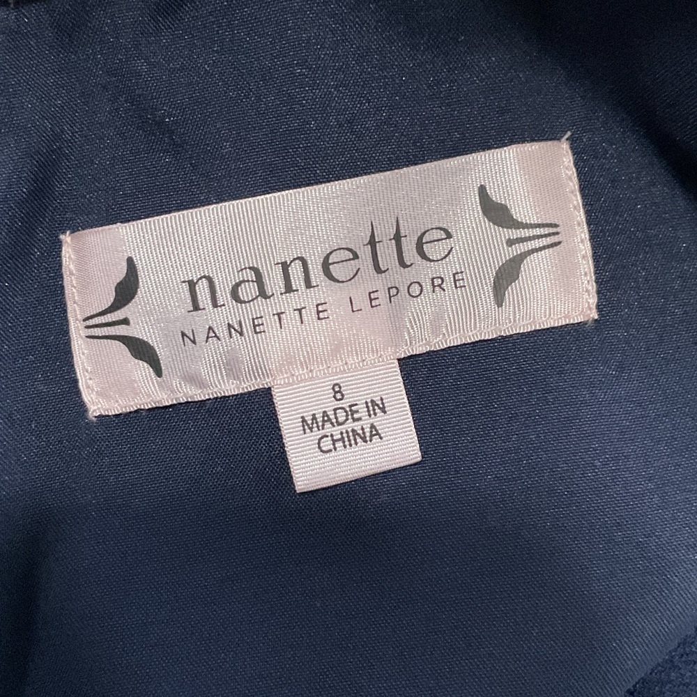 NANETTE LEPORE BLUE DREES WIITH LACE COLLAR. SIZE 8 - Picture 9 of 11